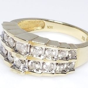 Genuine Vtg 10kt Diamond Art Deco Ring  Sz 7.25